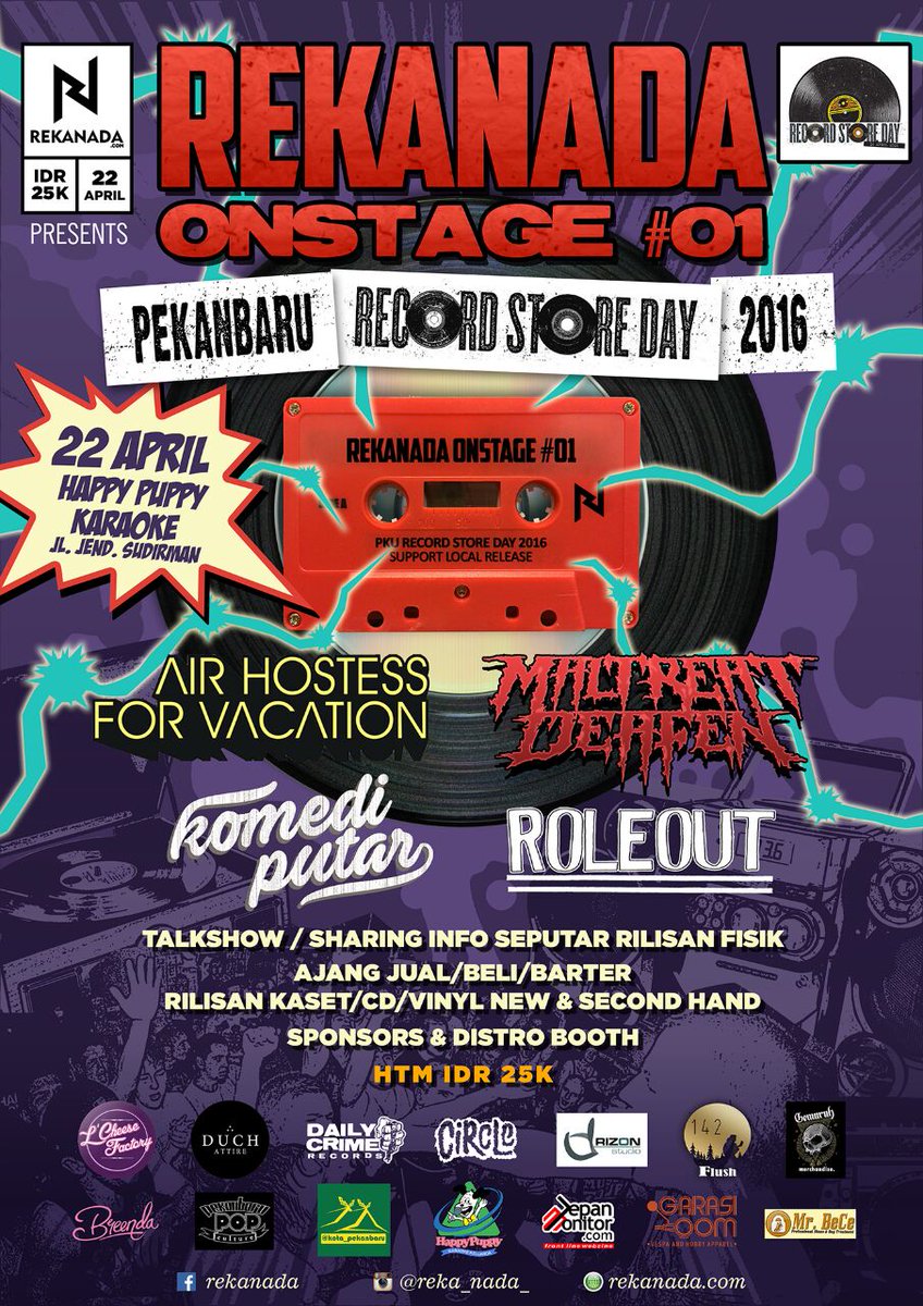reka_nada_'s tweet photo. Pekanbaru Record Store Day 2016,tersedia booth u jual/beli/barter rilisan dan merchandise Info 082392224699 https://t.co/CXlppvpLGb