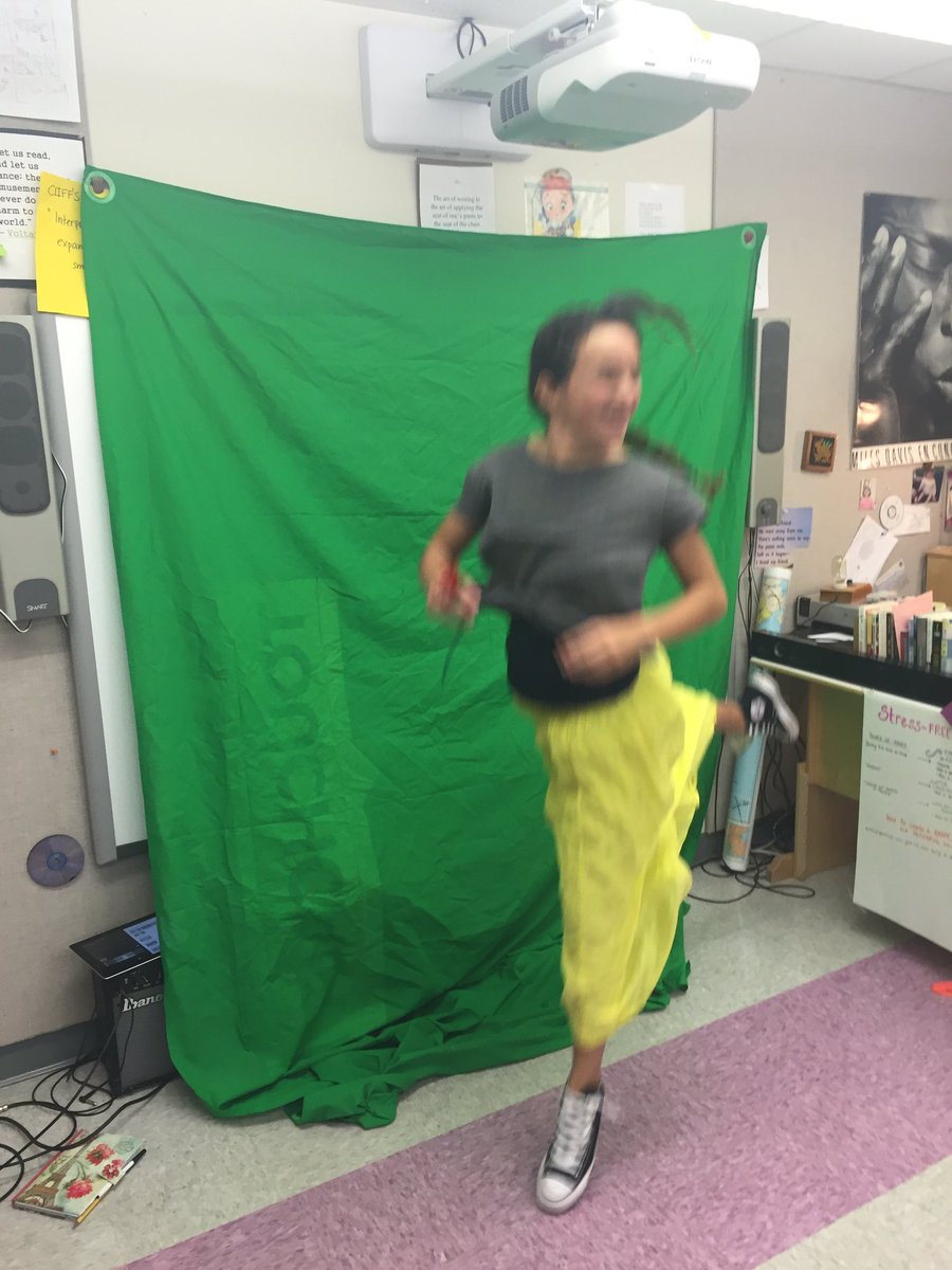 A real life Esperanza Rising! 5th uses green screen to make book 'movie trailers.' #bringbookstolife @PennCharter