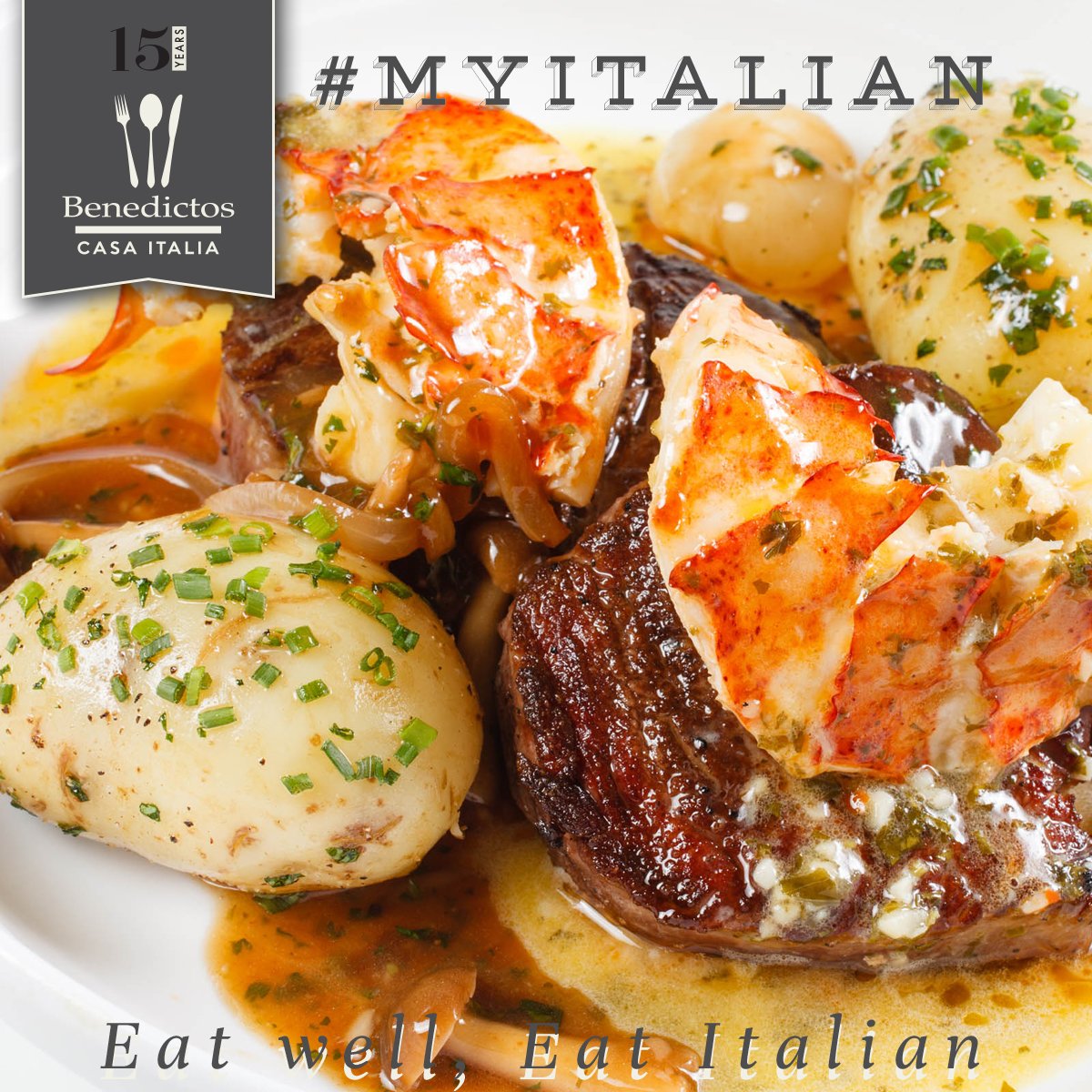 BenedictosWorcs's tweet photo. Surf N Turf every Thursday at our #Worcester restaurant #WorcestershireHour @WorcesterBID #EatLocal #MyItalian https://t.co/F04UKfub3D