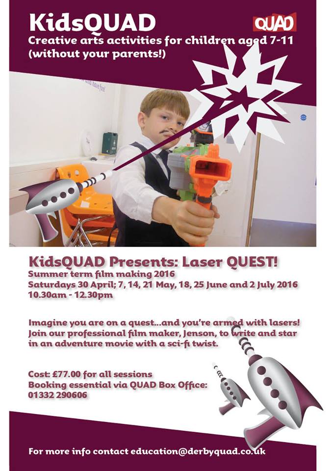 Parents! KidsQUAD Saturday morning film making project for 7-11 year olds starts again 30 April