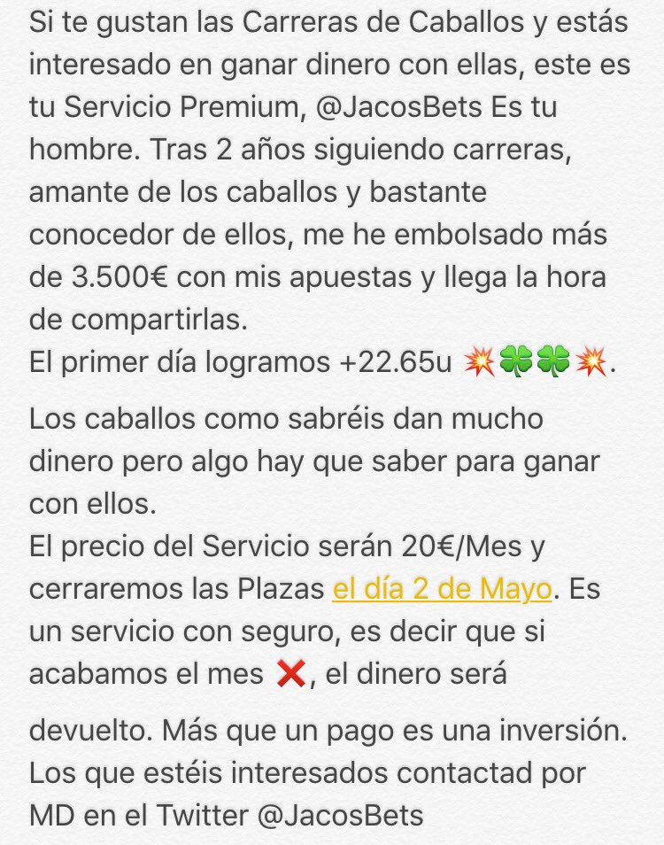 jacosbets's tweet photo. AVISO IMPORTANTE:🏇🏇 https://t.co/ssjAKTEAck