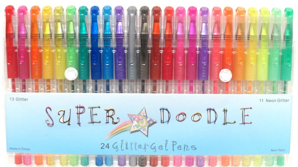 superdoodleco's tweet photo. All Glitter...all fun! Super Doodle 24 gel pen set now released on Amazon US!!! https://t.co/K9kUFaZkc4