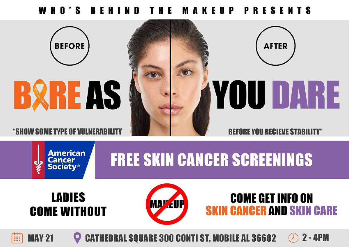 wbtmakeup's tweet photo. Come out and support Behind the Makeup as we help spread skin cancer awareness!! https://t.co/KRFdyFm7Y6