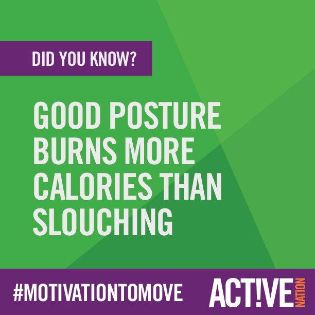 ActiveNationUK's tweet image. Straighten up your act! Every little change can make a difference #motivationtomove