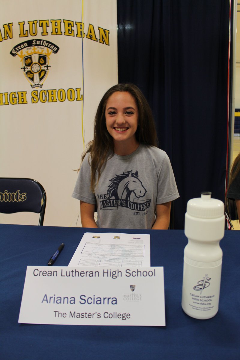 Crean Lutheran (@creanlutheranhs) on Twitter photo Ariana Sciarra signed her #NLI to run Cross Country & Track at @TMCAthletics. Ecc.4:12 #ocvupdates <a href="/CLTrackandField/">CL Track and Field</a> Ariana Sciarra signed her #NLI to run Cross Country & Track at @TMCAthletics. Ecc.4:12 #ocvupdates <a href="/CLTrackandField/">CL Track and Field</a>