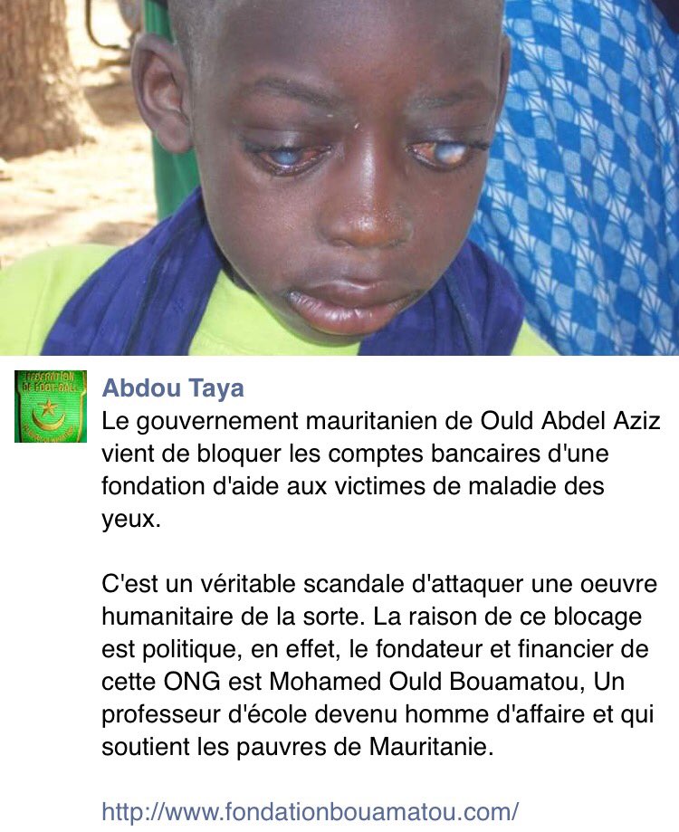 Mauritaniens's tweet photo. Aziz attaque #Bouamatou en bloquant les comptes de sa fondation. Les vraies victimes? Les pauvres de #Mauritanie! https://t.co/tMSCQWz2wg
