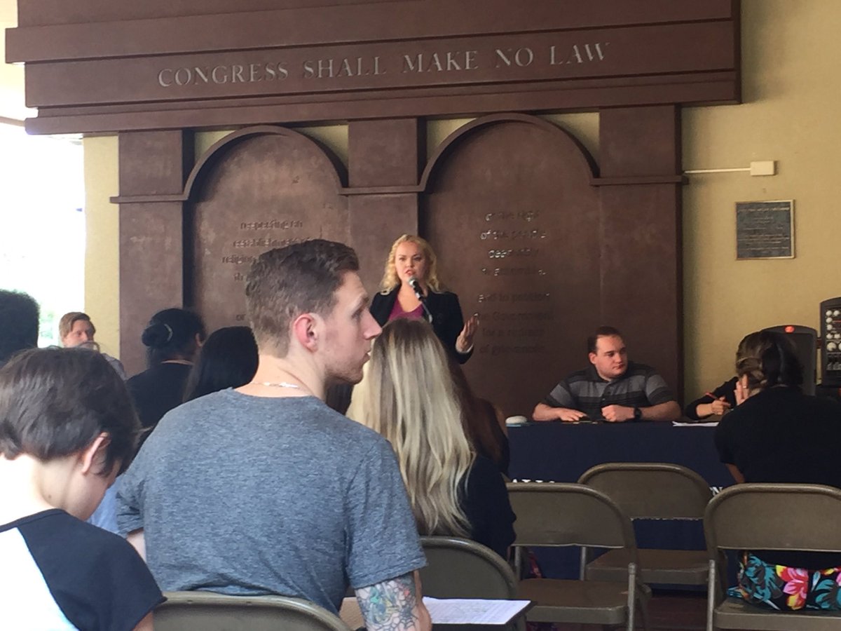 KeepGunsOffFAU's tweet photo. Listening to a debate on #CampusCarry today! #FAU #NoCampusCarry #MyVoteMatters https://t.co/hyCXuczfYW