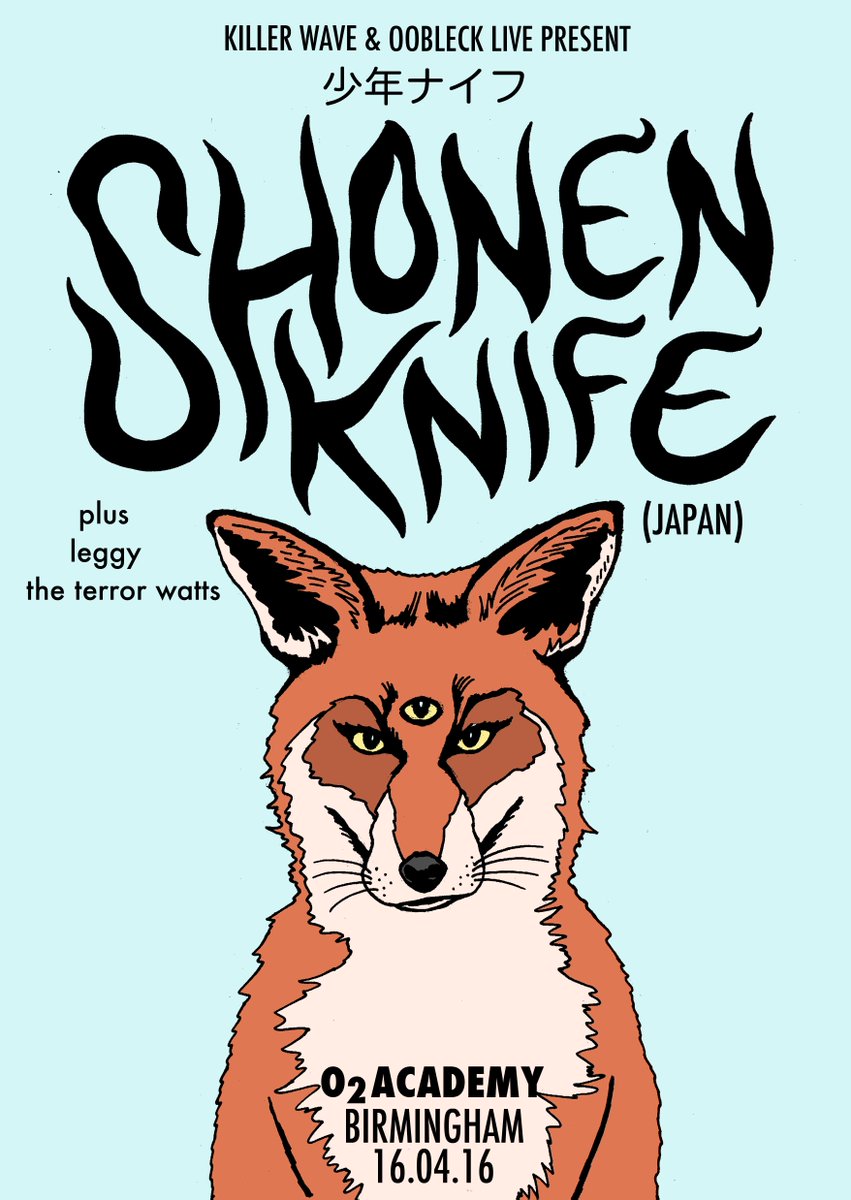 This Sat! <a href="/ShonenKnife_Mgr/">ShonenKnife_少年ナイフ</a> w/ <a href="/leggyband/">Leggy</a> @o2academybham grab your ticket <a href="/TicketWebUK/">TicketWeb UK 🤘</a> ow.ly/10C6cQ