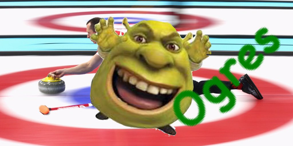 OregonOgres's tweet photo. Come out and get your tickets for the match Saturday night #shrek #donkey #shrekd #curling #slideonice #stones https://t.co/2M548FDukM