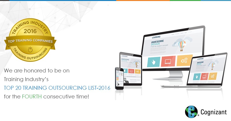 Cognizant Named Among the 2016 Top 20 #Training Outsourcing Companies cogniz.at/1MtS5Xo via <a href="/TrainingIndustr/">Training Industry, Inc.</a>