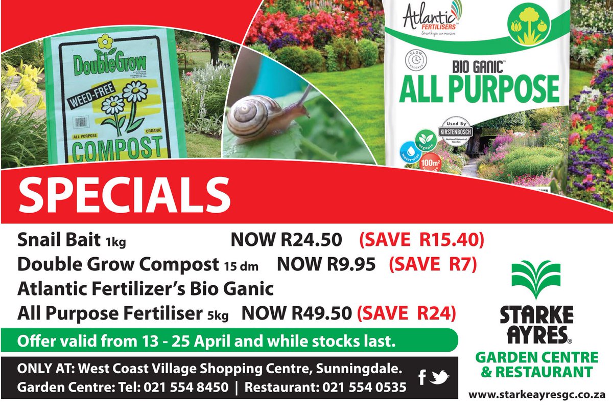 SPECIALS NOW ON at Starke Ayres Garden Centre West Coast Village