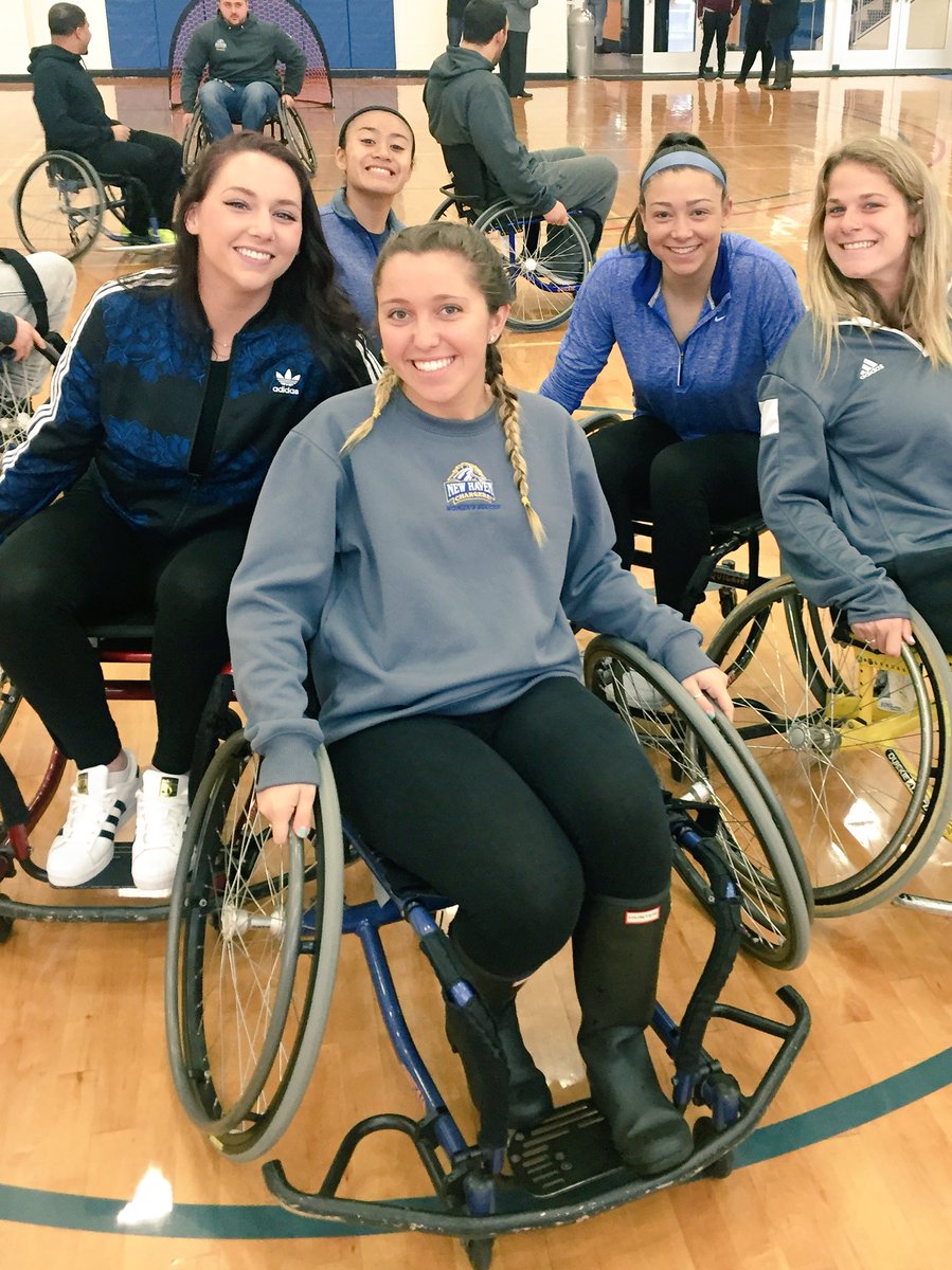UNewHavenWSOC's tweet photo. #UNHWS engaging in across campus initiatives #disablethelable - adaptive sport games #GetChargedUp https://t.co/G9v7E28apx