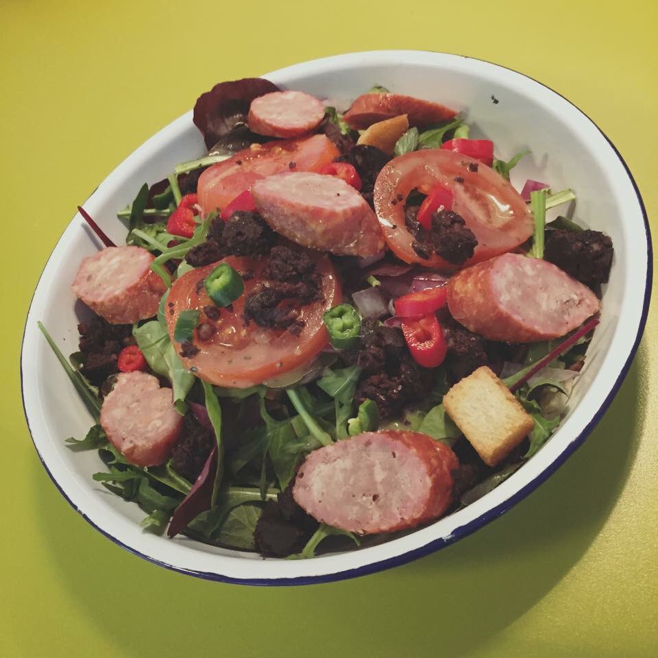 FSCKeswick's tweet photo. Two of our new salads are proving massive hits; Smoked Loch Fyne Kipper and the Smoked Chilli Sausage. https://t.co/uJwcV3LTUD