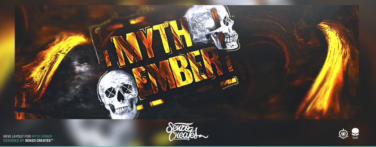 SenzoCreates's tweet image. Header for @MythEmber 
HD: imgur.com/jp2uUN6
Feedback is highly appreciated!
- Trying to improve my 2d -
