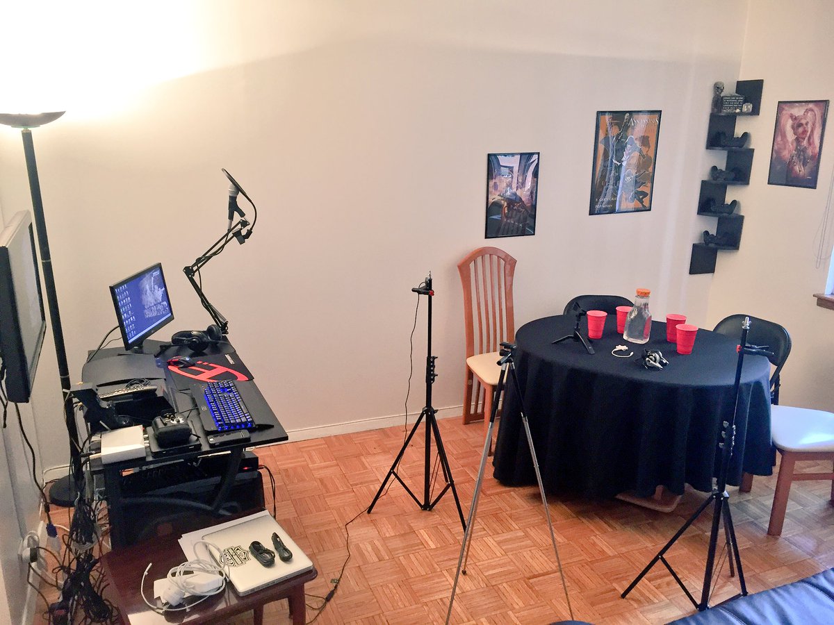 thedpadcast's tweet photo. Getting set up for another installment of #DPadcast with @jeffleach @FuturemanGaming @swiftor & guest @nickvatterott https://t.co/A8Y8IgDIVY