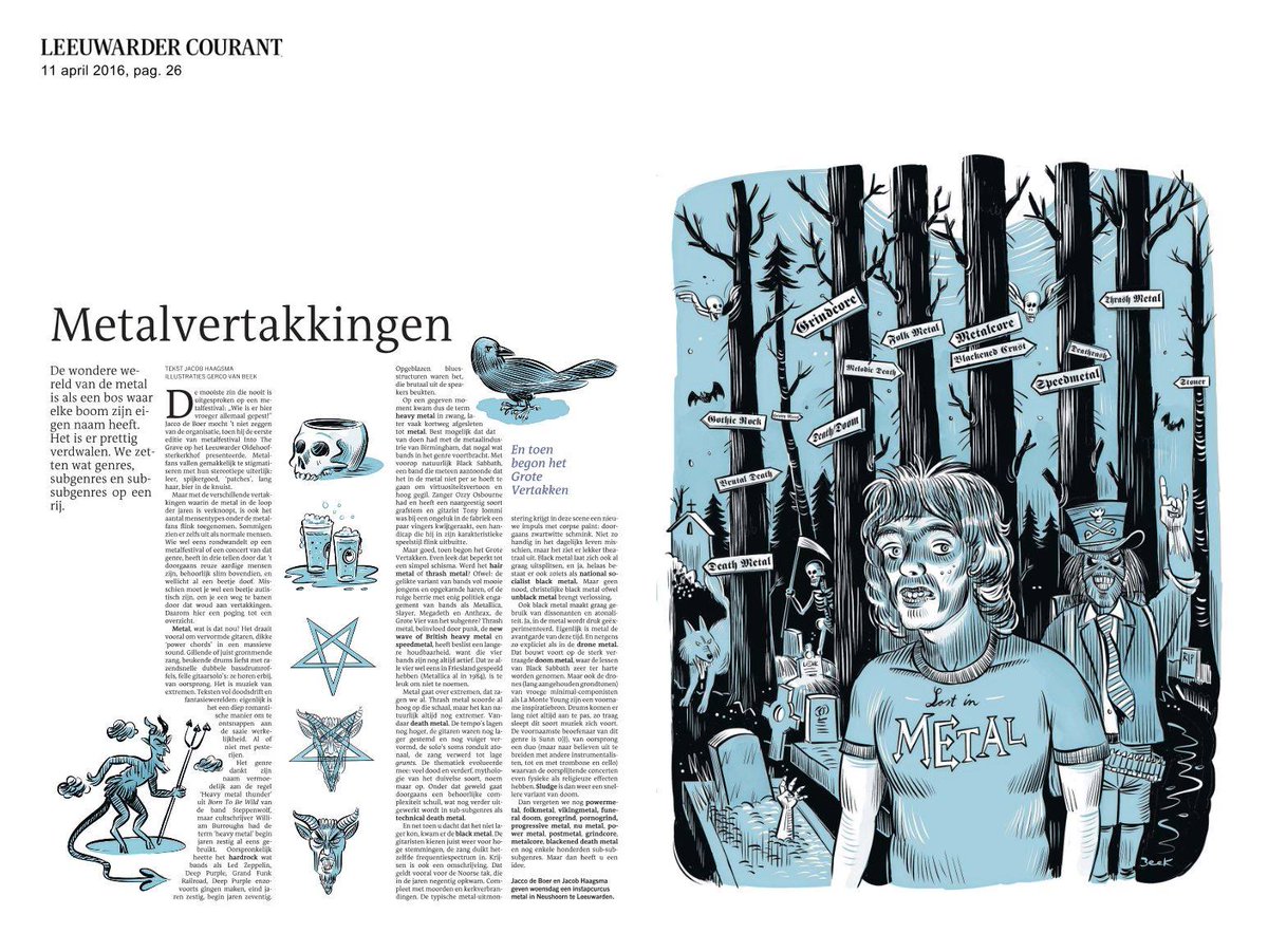 StMetalization's tweet image. Kunstwerkje van Gerco van Beek en Jacob Haagsma in de Leeuwarder Courant over de metalcursus!
#metalcursus