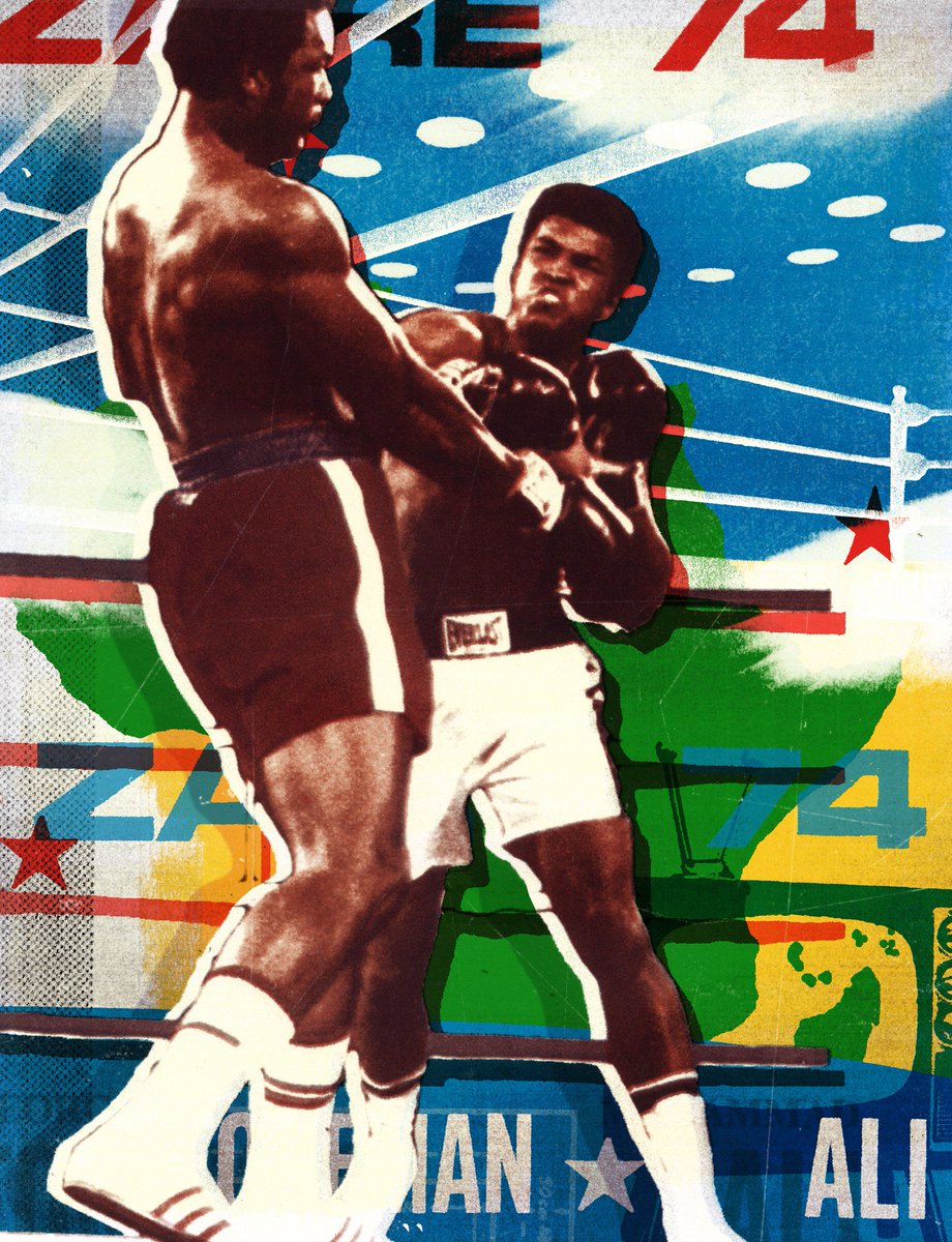 debutart's tweet image. Knock out. @illo_hub's (Alex Williamson) #illustration of #MuhammadAli v #JoeFrazier #Boxing debutart.com/illustration/a…