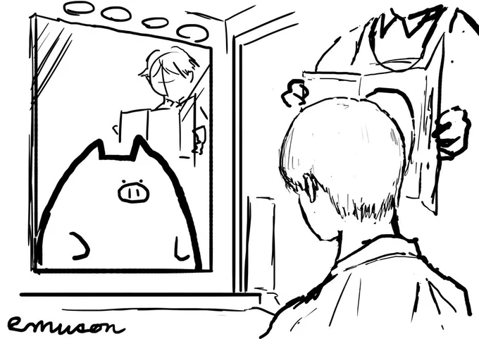 「こんな感じでどうでしょう」
「あ、はい。いいと思います」

#ヘアカット 