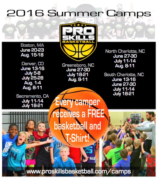 ProSkillsBball's tweet photo. Sign up now for one of our Summer Camps in Boston, Charlotte, Denver, Greensboro &amp; Sacramento! https://t.co/YhjJ17VlEB