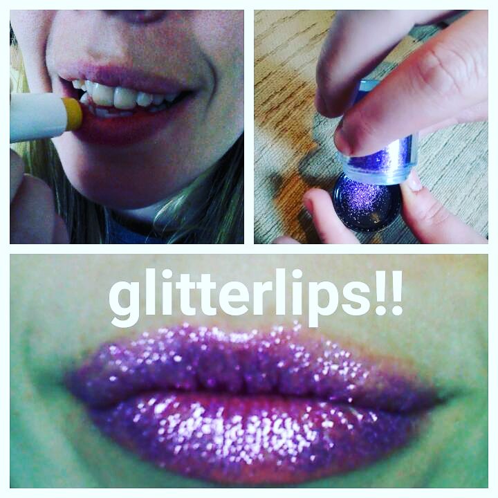 cheercosmetics's tweet photo. 1 apply lip balm, 2. pour glitter into lid, 3. dab glitter onto lips. Huge range of colours: https://t.co/78GAuOqemq https://t.co/HZfUJt0obZ
