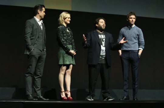 AFEOH's tweet photo. Colin Farrell, Alison Sudol, Dan Fogler e Eddie Redmayne no CinemaCon promovendo Animais Fantásticos em Las Vegas. https://t.co/KakqQNlhTD