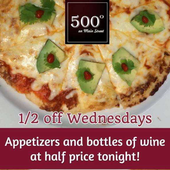500degreesCT's tweet photo. 1/2 off Wednesdays featuring appetizer specials and select bottles of wine! https://t.co/JrAsJ5t79z https://t.co/oWUfYURtV0