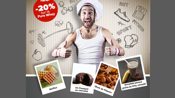 -20% sur la Pure #Whey ! Une raison de plus pour cuisiner #healthy ! goo.gl/2WkB6z #fitfam #promocode