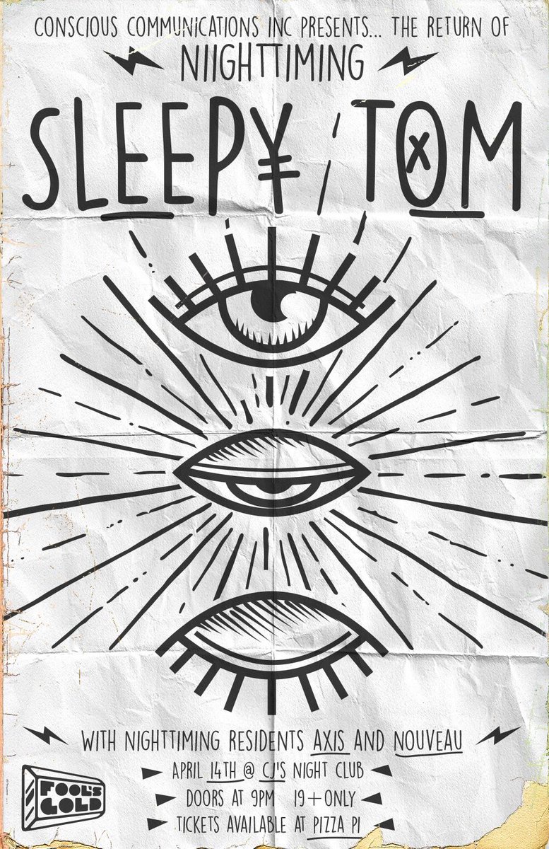 NouveauCanada's tweet photo. #NIGHTTIMING returns tomorrow night April 14 @CJs_NightClub I'll be playin some tunes alongside the homie @sleepytom https://t.co/hTvL0ZkJgd