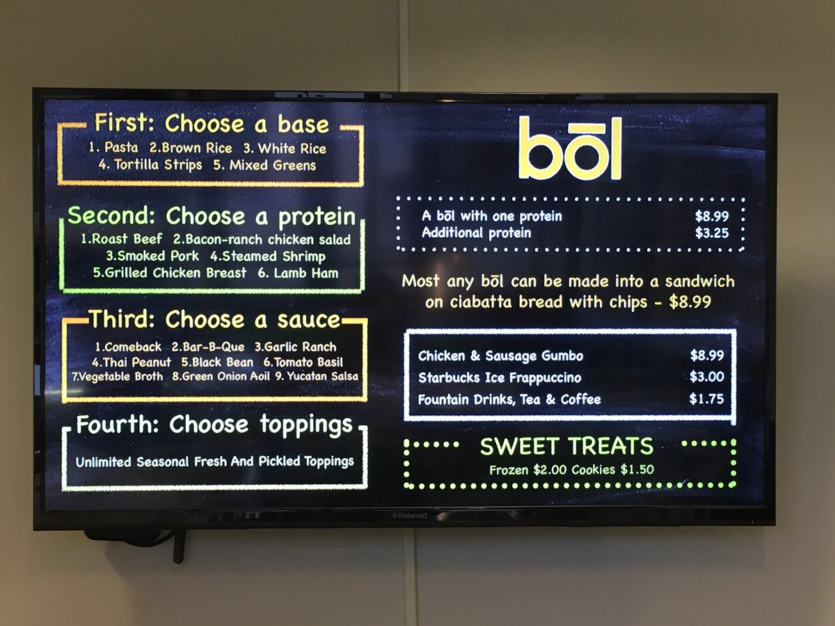 bol_qsr's tweet photo. Here is a picture of the current #menu at bōl. Come #eat with us #today!!! #jxn #ms #eatjxn #goodfood https://t.co/EeEeyPRYG5