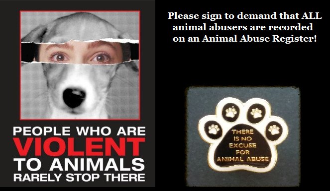Protect_Wldlife's tweet photo. Sign &amp; RT: Make It Compulsory For Animal Abusers To Be Recorded On An Animal Abuse Register! https://t.co/77p3wbCtOX https://t.co/rLQA4Ex3xD