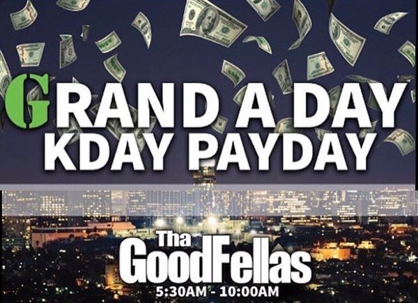 935KDAY's tweet photo. .@thagoodfellas are giving away a grand in 3 minutes! Did you text PAYDAY to 47400 yet? Do it now #KDAYpayday https://t.co/Q9msIUQAZB
