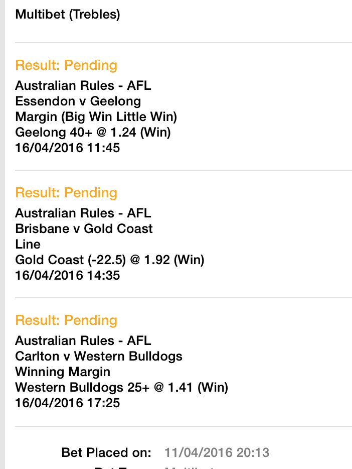 AflMultiBets's tweet photo. We had a nibble at this earlier.Pays $3.30 . What are you guys punting on?
#AflMultiBets #letswinsomefuckingmoney https://t.co/epT0WS2ROZ
