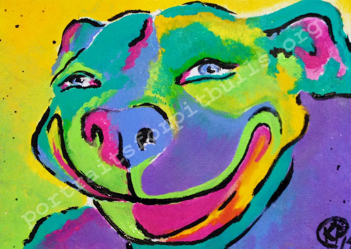 P_For_P's tweet image. Happy #HumpDay! #psychedelic #dogart #PitBull #PitBullPainting #donate #fundraise #rescue portraitsforpitbulls.org