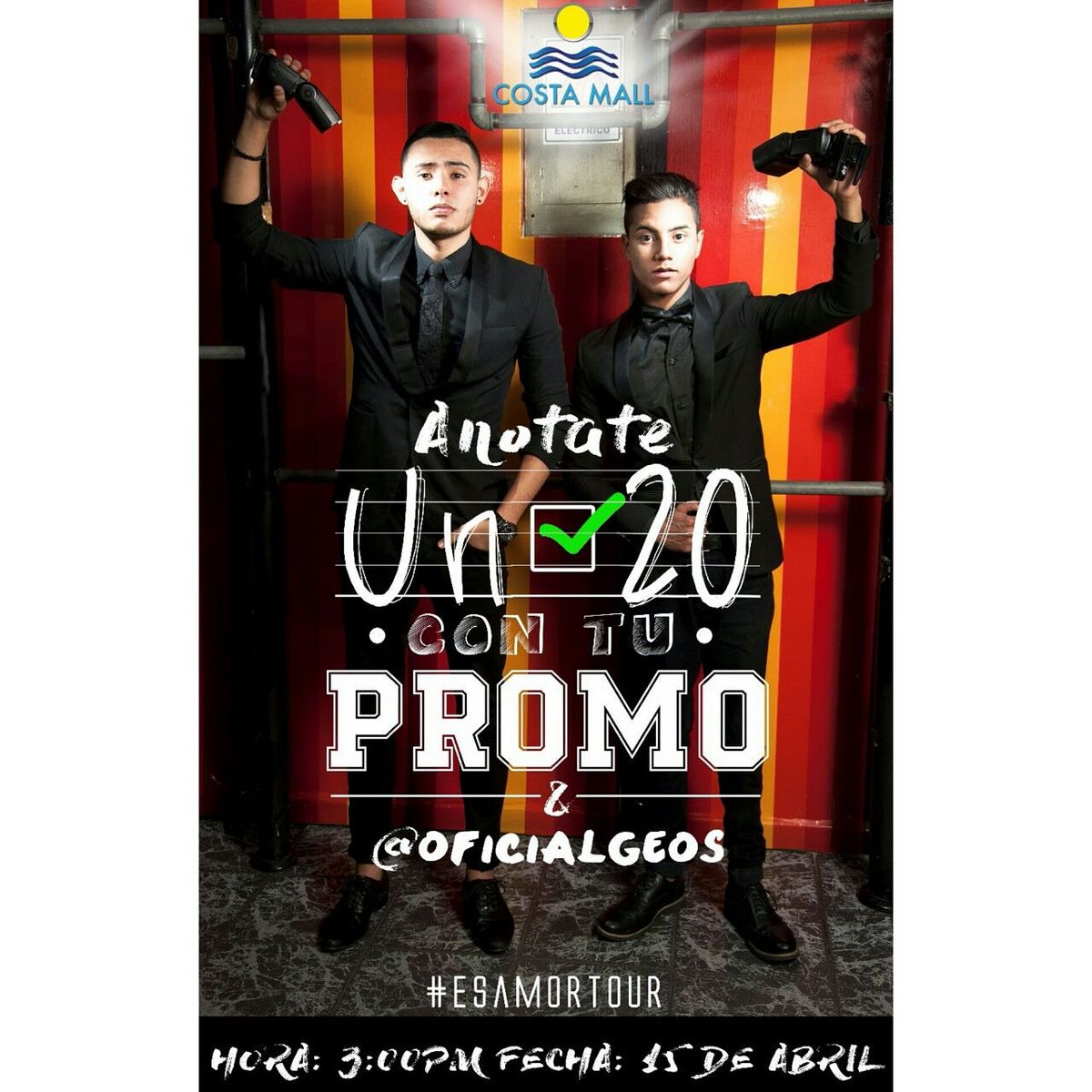 ClubFansGeos's tweet photo. Faltan 3 Días para la presentación de @OficialGEOS  en @CostaMall  estará super bueno. #EsAmorTour 💿❤ https://t.co/WoiDzAx5wI