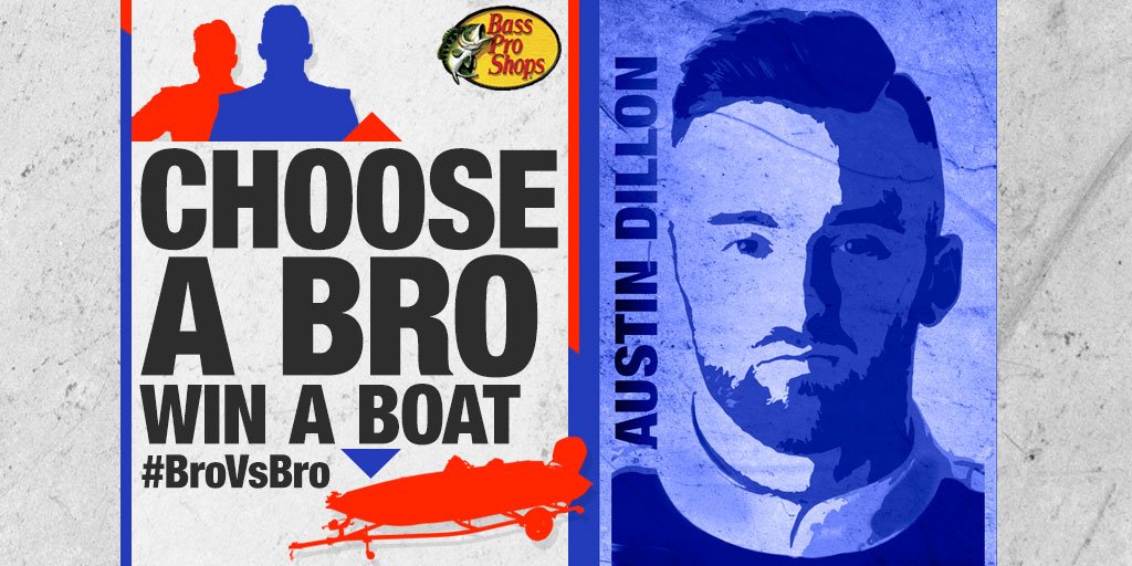 Bass Pro Shops (@bassproshops) on Twitter photo Retweet to vote for <a href="/austindillon3/">Austin Dillon</a> in our #BroVsBro sweeps to WIN a <a href="/RangerBoats/">Ranger Boats</a>! More info: basspro.com/BroVsBro Retweet to vote for <a href="/austindillon3/">Austin Dillon</a> in our #BroVsBro sweeps to WIN a <a href="/RangerBoats/">Ranger Boats</a>! More info: basspro.com/BroVsBro