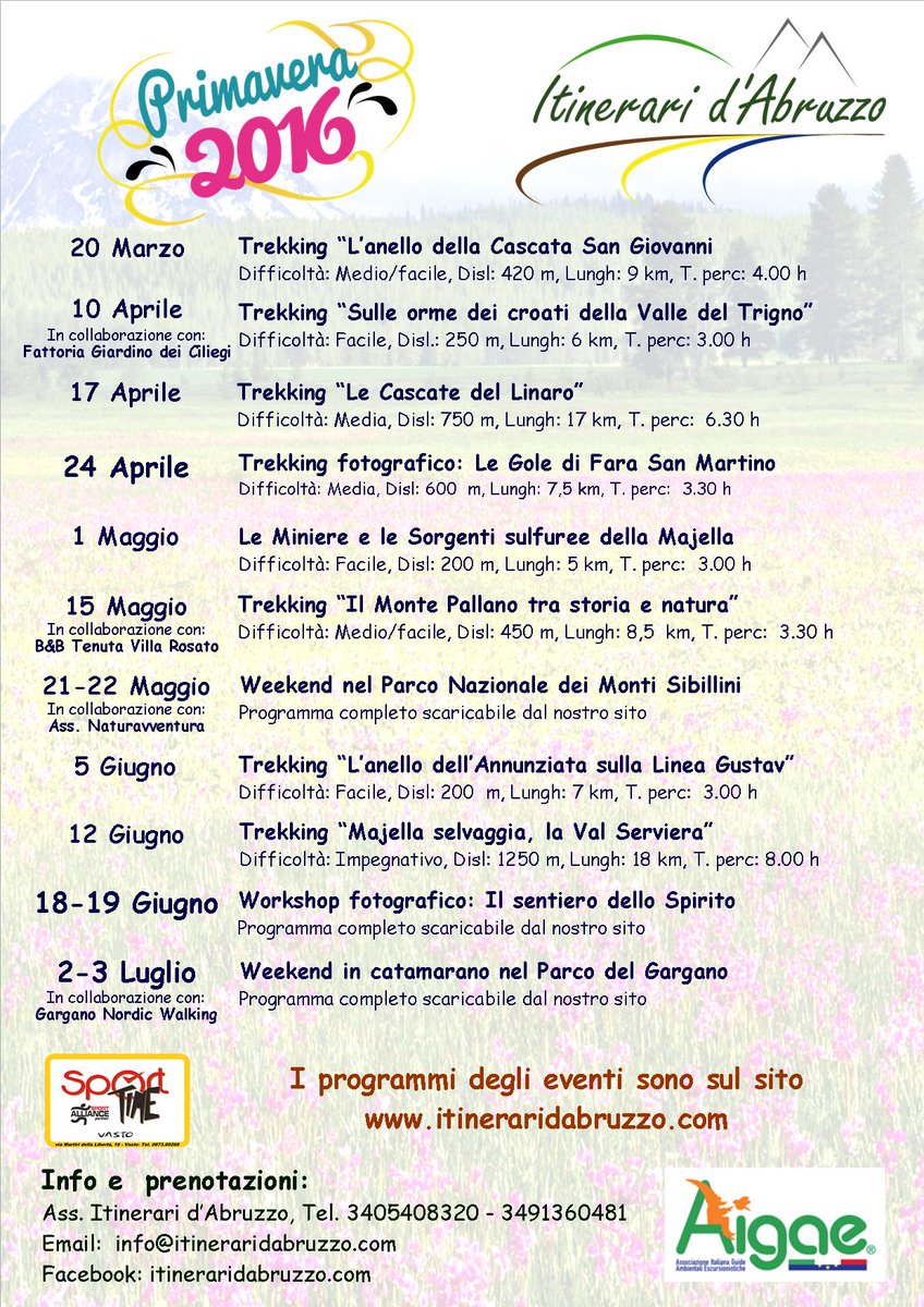 In primavera fioriscono anche tanti nuovi itinerari d'Abruzzo, e non solo! Vi aspettiamo.