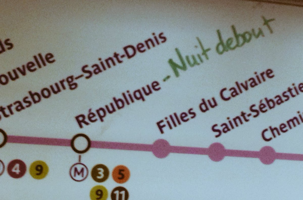 Isaows's tweet image. Metro ligne 8 #NuitDebout #Paris #ligne8