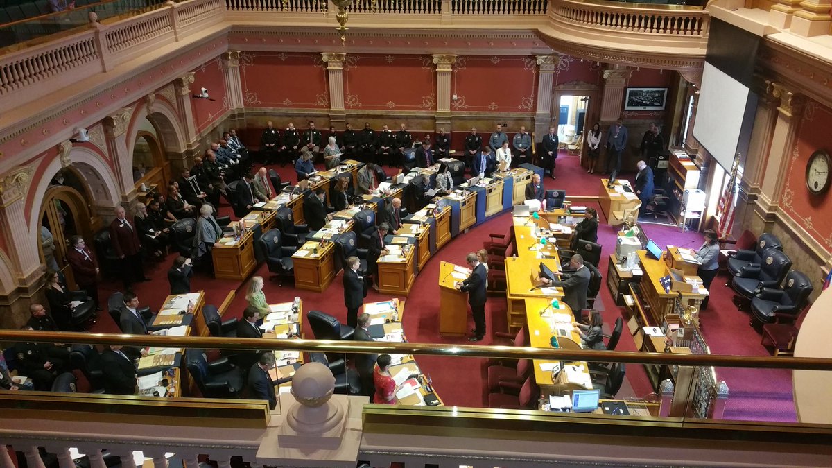 ColoChiefs's tweet image. Packed house in the Colorado State Senate for Peace Officers Memorial honoring fallen officers  #coleg