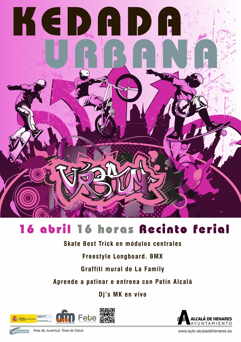 OFMALCALA's tweet image. Skate Best Trick en módulos,Freestyle,Longboard BMX,Graffiti mural de LA FAMILY, Patín Alcalá y Dj´s MK en vivo en: