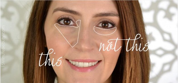 BasharaCare's tweet photo. Treat your under eye as a triangle rather than a half-moon. https://t.co/m1BoMlPMXs
