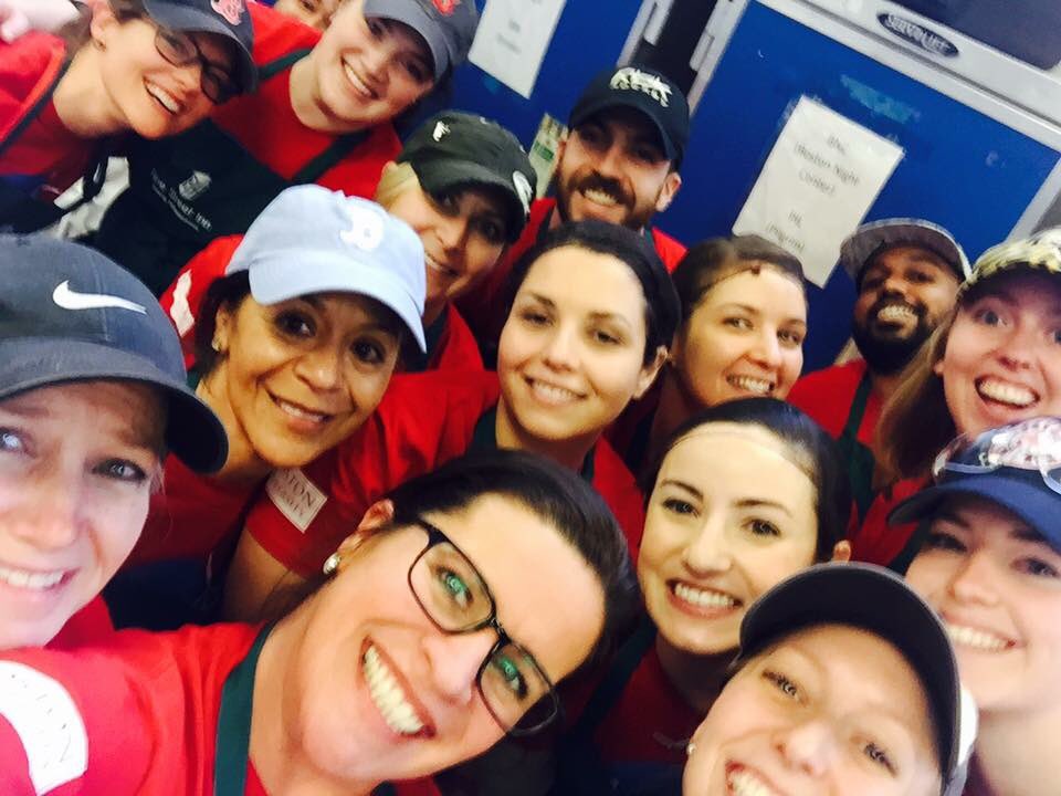 The BU crew volunteering at the Pine Street Inn today as part of #BUGDS16! #selfie