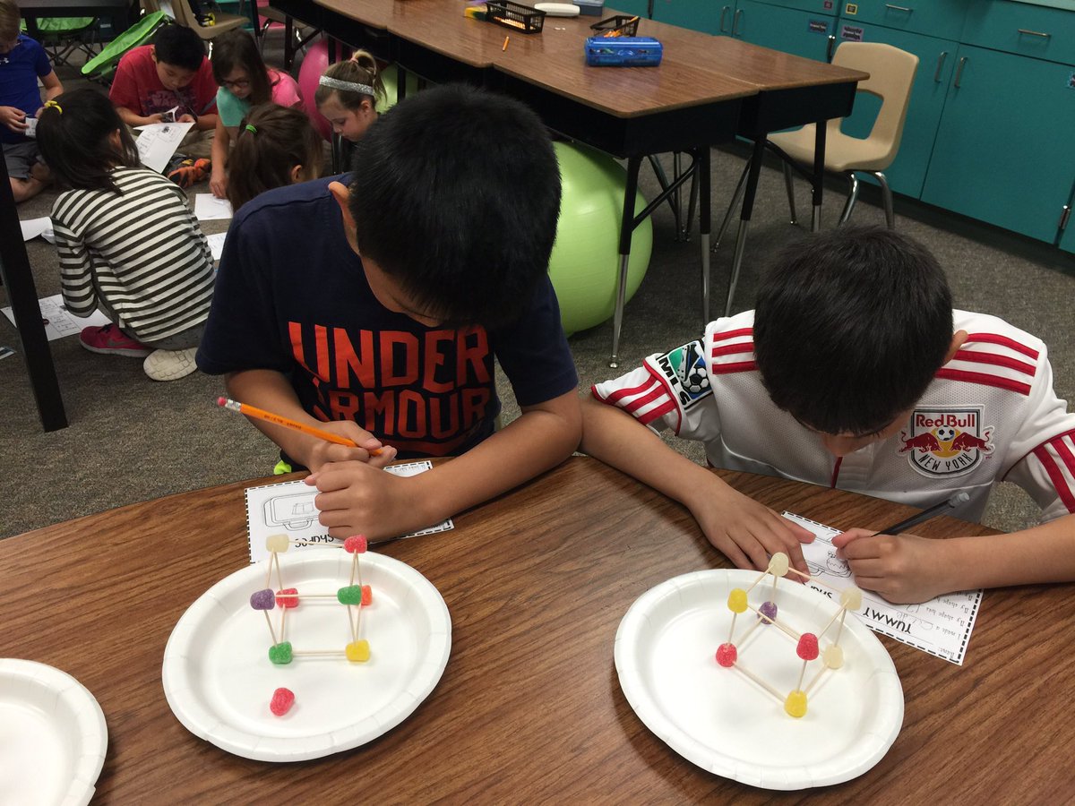 PalmerClass2's tweet photo. As a class, we create our anchor charts and 3D shapes! @RAEinKaty #psin2nd https://t.co/D8wOM42kr8