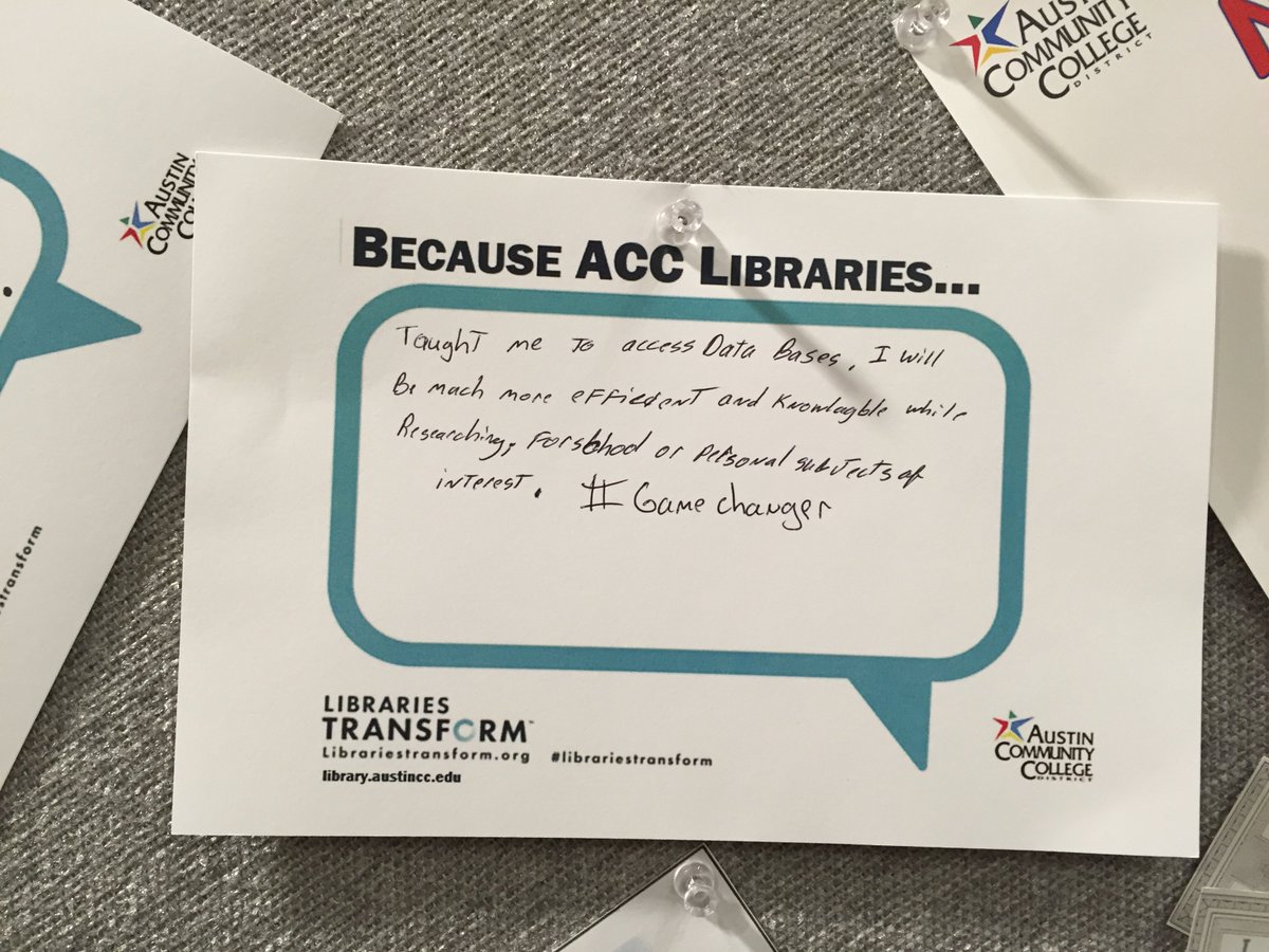 ACCLibraries's tweet photo. Entry for #BecauseLibraries contest. There is still time to enter, tweet @ACCLibraries, why libraries matter to you. https://t.co/1uCm20LeiX