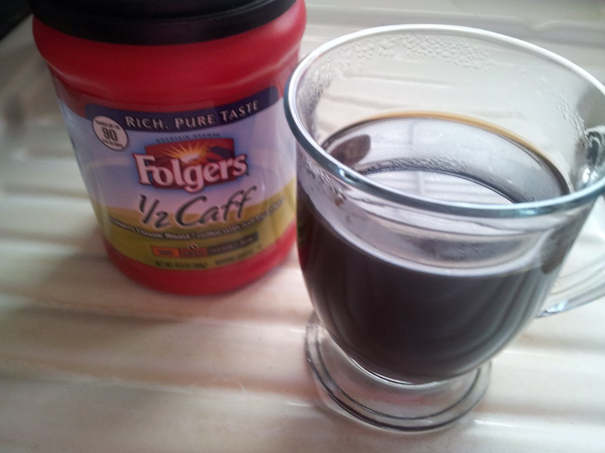 Stacky191's tweet image. Just enough #caff to get me through the day thanks to Folgers Half caff! #FolgersFans #sponsored