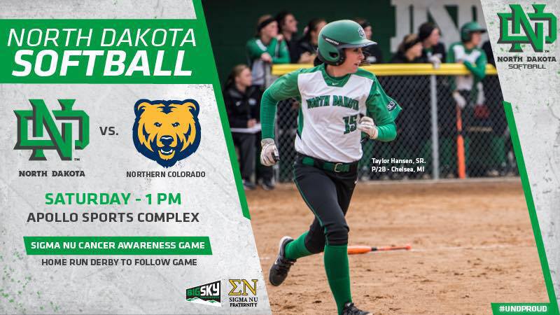Sigma Nu ΕΚ (@undsigmanu) on Twitter photo This Saturday come out to the Apollo Sports Complex to support <a href="/UNDsoftball/">North Dakota Softball</a> and help us raise awareness for cancer! This Saturday come out to the Apollo Sports Complex to support <a href="/UNDsoftball/">North Dakota Softball</a> and help us raise awareness for cancer!