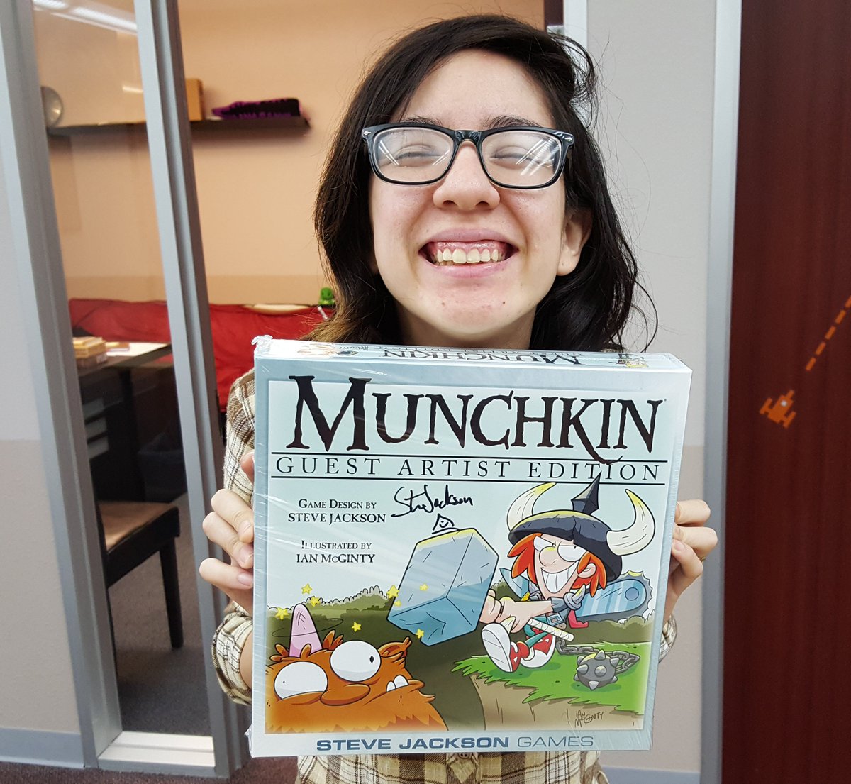 SJGames's tweet photo. Follow and retweet for a chance to win an SJ signed #MunchkinGAE for #GAEApril! Veronica not included.  -HS https://t.co/FAxrTyAy5H