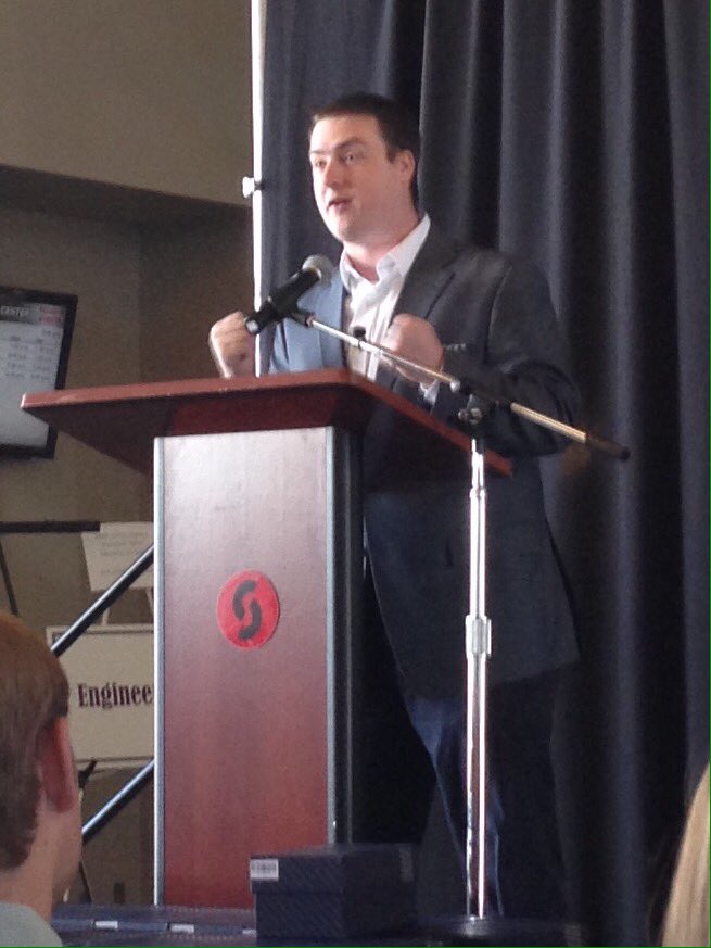 FairmontMktg's tweet photo. Thx @JamesRRider for speaking @ Sinclair #TechPrepShowcase. "Find something you love &amp; make it a career &amp; work hard" https://t.co/kv6JWeZ46d