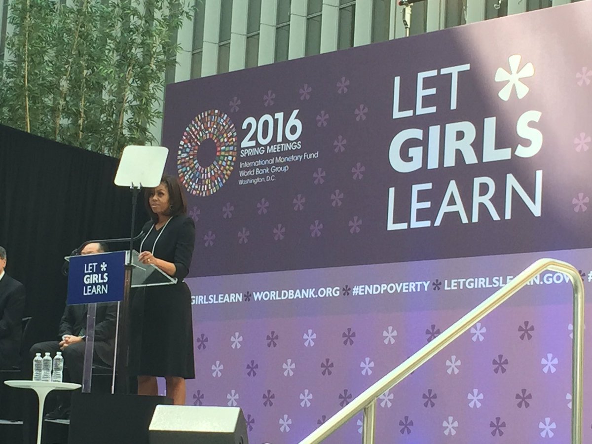 agarwaledu's tweet photo. Do everything in your power to bring #education to every child in the world. Great speech @MichelleObama @WorldBank https://t.co/W2rJQZVME9