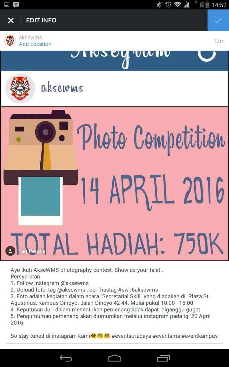 AKSEWMS's tweet photo. @eventsurabaya #eventsurabaya #eventsma #eventkampus https://t.co/3ASlwUJPsA