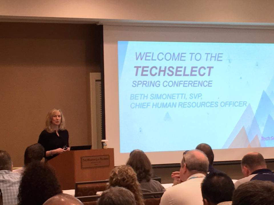 TechDataCareers's tweet photo. Our amazing leader, Beth Simonetti, at the @TechSelect Conference discussing the Employee Lifecycle #techselect2016 https://t.co/jJLDXlwBCd